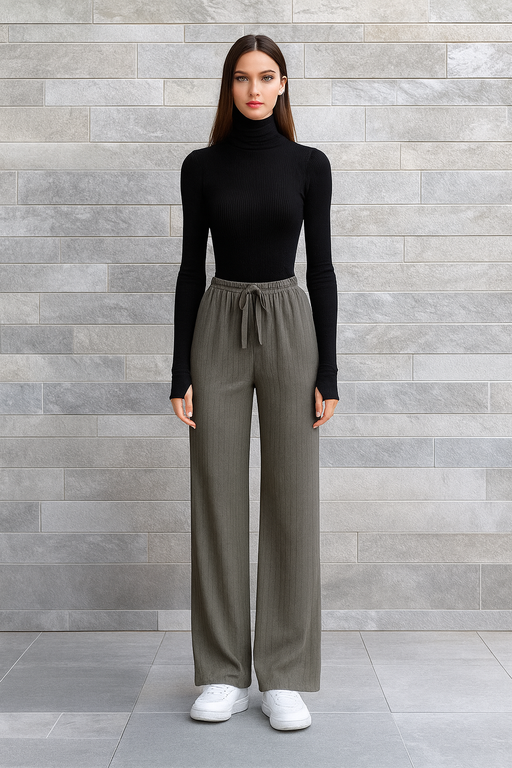 Raporlu Kadın Pijama Altı - Açık Haki